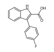 3-(4-fluorophenyl)-1H-indole-2-carboxylic acid结构式