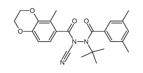 N-cyano-N-(5-methyl-1,4-benzodioxan-6-carbonyl)-N'-t-butyl-N'-(3,5-dimethylbenzoyl) hydrazine结构式