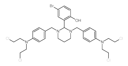 Phenol,2-[1,3-bis[[4-[bis(2-chloroethyl)amino]phenyl]methyl]hexahydro-2-pyrimidinyl]-4-bromo- picture
