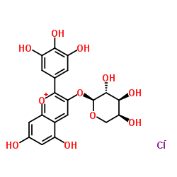 氯化飞燕草素-3-O-阿拉伯糖苷结构式