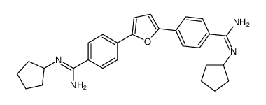 N'-cyclopentyl-4-[5-[4-(N'-cyclopentylcarbamimidoyl)phenyl]furan-2-yl]benzenecarboximidamide Structure