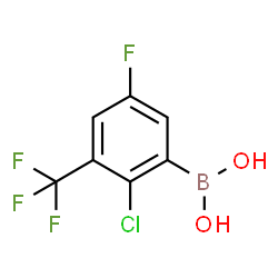 2-Chloro-5-fluoro-3-(trifluoromethyl)phenylboronic acid结构式