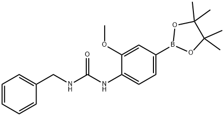 1-benzyl-3-[2-methoxy-4-(4,4,5,5-tetramethyl-1,3,2-dioxaborolan-2-yl)phenyl]urea Structure
