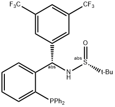 [S(R)]-N-[(S)-[3,5-Bis(trifluoromethyl)phenyl][2-(diphenylphosphino)phenyl]methyl]-2-methyl-2-propanesulfinamide Structure