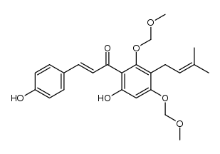 2',4-dihydroxy-4',6'-di(methoxymethoxy)-5'-C-prenylchalcone结构式