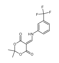 2,2-dimethyl-5-(((3-(trifluoromethyl)phenyl)amino)methylene)-1,3-dioxane-4,6-dione结构式