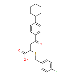2-[(4-Chlorobenzyl)sulfanyl]-4-(4-cyclohexylphenyl)-4-oxobutanoic acid structure