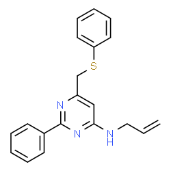 N-Allyl-2-phenyl-6-[(phenylsulfanyl)methyl]-4-pyrimidinamine结构式