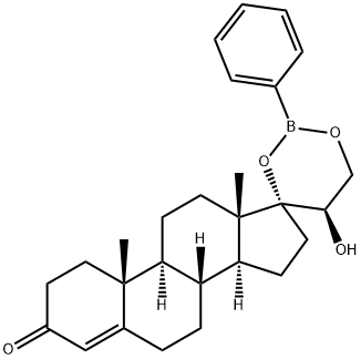 (20R)-20-Hydroxy-17,21-[(phenylboranediyl)bisoxy]pregn-4-en-3-one结构式