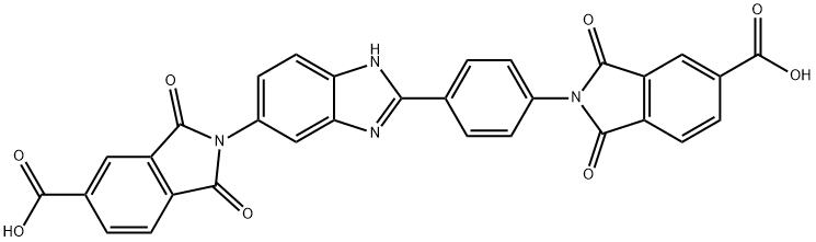 1H-Isoindole-5-carboxylic acid, 2-[4-[5-(5-carboxy-1,3-dihydro-1,3-dioxo-2H-isoindol-2-yl)-1H-benzimidazol-2-yl]phenyl]-2,3-dihydro-1,3-dioxo- (9CI) Structure