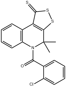 5-(2-chlorobenzoyl)-4,4-dimethyl-4,5-dihydro-1H-[1,2]dithiolo[3,4-c]quinoline-1-thione结构式