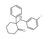 2-[(3-chlorophenyl)amino]-2-phenyl-cyclohexan-1-one结构式