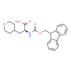 (2S)-2-(((9H-FLUOREN-9-YLMETHOXY)CARBONYL)AMINO)-3-(OXAN-4-Y结构式