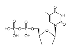 diphosphoric acid mono-[cis-(5-methyl-2,4-dioxo-3,4-dihydro-1H-pyrimidin-1-yl)-tetrahydro-furan-2-yl] ester Structure