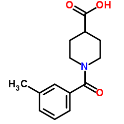 1-(3-Methylbenzoyl)-4-piperidinecarboxylic acid Structure