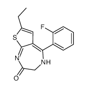 7-ethyl-5-(2-fluorophenyl)-3,4-dihydrothieno[2,3-e][1,4]diazepin-2-one结构式