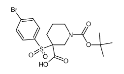 N-(BOC)-(D,L)-3-(4'-bromophenyl)sulfonyl-nipecotic acid结构式