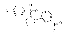 3-[(4-Chlorophenyl)sulfonyl]-2-(3-nitrophenyl)-1,3-thiazolidine Structure