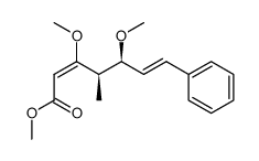 (+)-E-2,E-6-(4R,5S)-3,5-dimethoxy-4-methyl-7-phenyl-hepta-2,6-dienoic acid methyl ester结构式