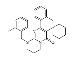 2-[(2-methylphenyl)methylsulfanyl]-3-propylspiro[6H-benzo[h]quinazoline-5,1'-cyclohexane]-4-one结构式