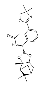 (+)-pinanediol (1R)-1-acetylamino-1-[3-(4,4-dimethyl-4,5-dihydro-oxazol-2-yl)phenyl]methylboronate结构式