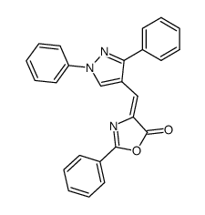4-(1,3-diphenyl-1H-pyrazol-4-ylmethylene)-2-phenyl-4H-oxazol-5-one Structure