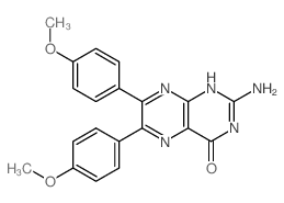 2-amino-6,7-bis(4-methoxyphenyl)-1H-pteridin-4-one结构式