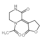 2-Piperazinone,4-acetyl-3-(dihydro-2-oxo-3(2H)-furanylidene)- Structure