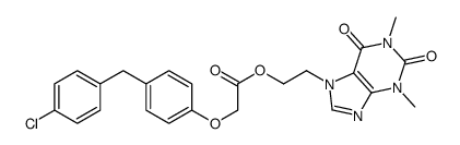 2-(1,3-dimethyl-2,6-dioxopurin-7-yl)ethyl 2-[4-[(4-chlorophenyl)methyl]phenoxy]acetate Structure