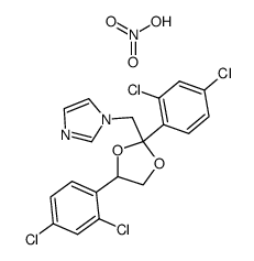 1-[2,4-Bis-(2,4-dichloro-phenyl)-[1,3]dioxolan-2-ylmethyl]-1H-imidazole; compound with nitric acid结构式