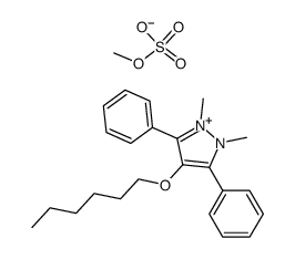 1,2-dimethyl-3,5-diphenyl-4-n-hexyloxypyrazolium methyl sulfate结构式