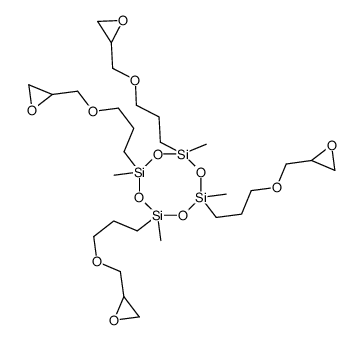 2,4,6,8-tetramethyl-2,4,6,8-tetrakis[3-(oxiranylmethoxy)propyl]cyclotetrasiloxane structure