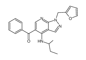 (4-sec-butylamino-1-furfuryl-1H-pyrazolo[3,4-b]pyridin-5-yl)-phenyl-methanone结构式
