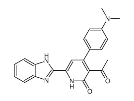 3-acetyl-6-(1H-benzoimidazol-2-yl)-4-(4-dimethylamino-phenyl)-1H-pyridin-2-one Structure