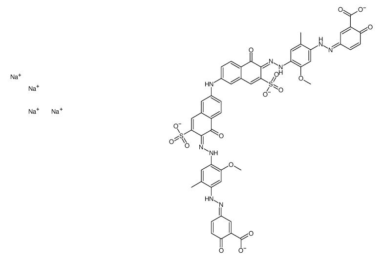 tetrasodium,(3E)-3-[[4-[(2E)-2-[6-[[(6Z)-6-[[4-[(2Z)-2-(3-carboxylato-4-oxocyclohexa-2,5-dien-1-ylidene)hydrazinyl]-2-methoxy-5-methylphenyl]hydrazinylidene]-5-oxo-7-sulfonatonaphthalen-2-yl]amino]-1-oxo-3-sulfonatonaphthalen-2-ylidene]hydrazinyl]-5-metho Structure