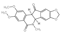 5H-[1,3]Dioxolo[5,6]indeno[1,2-c]isoquinoline- 5,12(6H)-dione, 6a, 12a-dihydro-2,3-dimethoxy- 6-methyl-, cis- Structure