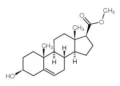 Androst-5-ene-17-carboxylic acid, 3-hydroxy-, methyl ester, (3.beta.,17.beta.)-结构式
