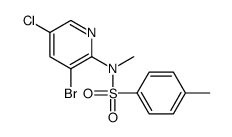 N-(3-bromo-5-chloropyridin-2-yl)-N,4-dimethylbenzenesulfonamide结构式