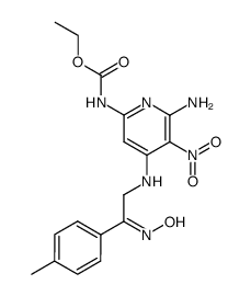 ethyl (6-amino-4-((2-(hydroxyimino)-2-(p-tolyl)ethyl)amino)-5-nitropyridin-2-yl)carbamate结构式