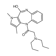 10-[2-(dipropylamino)acetyl]-1,3-dimethyl-5H-pyrrolo[2,3-c][1,5]benzodiazepin-4-one结构式