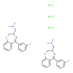 1-[6-(3-fluorophenyl)-2-oxa-5-azabicyclo[5.4.0]undeca-5,7,9,11-tetraen-4-yl]-N,N-dimethyl-methanamine trihydrochloride structure