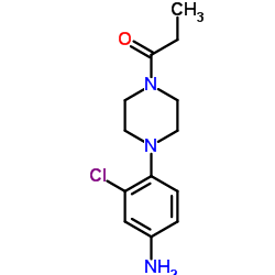 3-CHLORO-4-(4-PROPIONYLPIPERAZIN-1-YL)ANILINE结构式