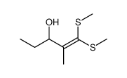 1,1-Bis(methylthio)-2-methyl-1-penten-3-ol结构式