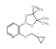 2-(cyclopropylmethoxy)-3-(4,4,5,5-tetramethyl-1,3,2-dioxaborolan-2-yl)pyridine structure