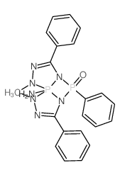 9,10-Dihydro-1,9-dimethyl-3,5,7-triphenyl-1H-1,3,2λ5,4-diazadiphospheto<2,1-c:2,3-c'>bis(1,2,4,3λ5-triazaphosphol)-10-amin-5-oxid结构式