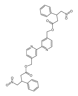 (+/-)-4-nitro-3-phenylbutyric acid 4'-(4-nitro-3-phenylbutyryloxymethyl)-[2,2']bipyridinyl-4-ylmethyl ester结构式