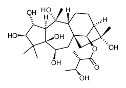 14β-O-(2S,3S-nilyl)-2α,3β,5β,6β,16α-pentahydroxygrayanane结构式