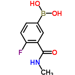 (4-氟-3-(甲基胺甲酰基)苯基)硼酸结构式