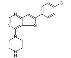 Thieno[3,2-d]pyrimidine, 6-(4-chlorophenyl)-4-(1-piperazinyl) Structure