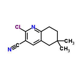 2-Chloro-6,6-dimethyl-5,6,7,8-tetrahydro-3-quinolinecarbonitrile结构式